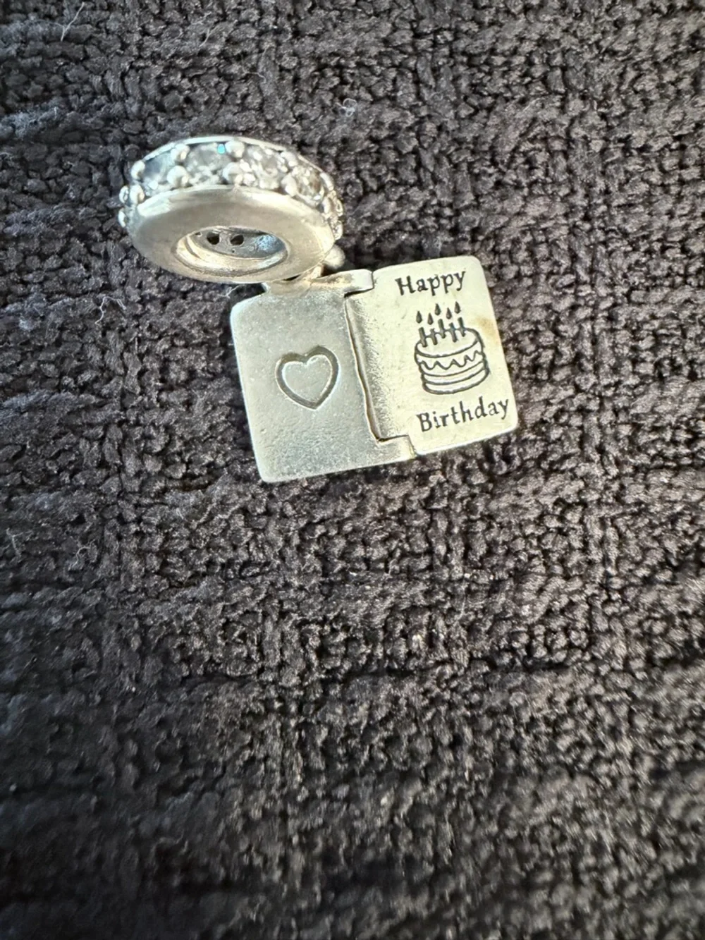 Pandora Silver 'Happy Birthday' Book Locket Charm - Picture 4 of 4